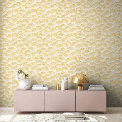 Architects Paper Tessuto 2 Dschungel Textiltapete Gold Gelb Weiß 10,05 m x 0,53 m