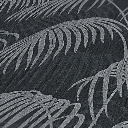 Architects Paper Tessuto 2 Dschungel Textiltapete Schwarz Grau 10,05 m x 0,53 m