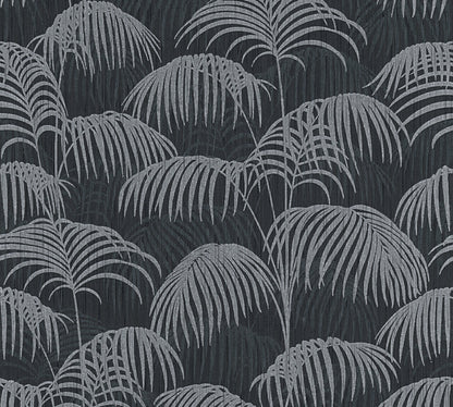 Architects Paper Tessuto 2 Dschungel Textiltapete Schwarz Grau 10,05 m x 0,53 m