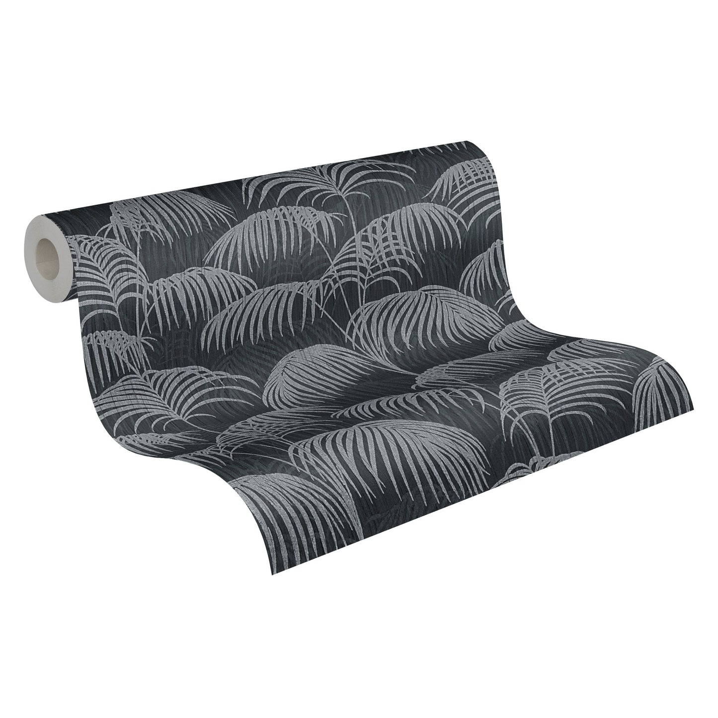 Architects Paper Tessuto 2 Dschungel Textiltapete Schwarz Grau 10,05 m x 0,53 m