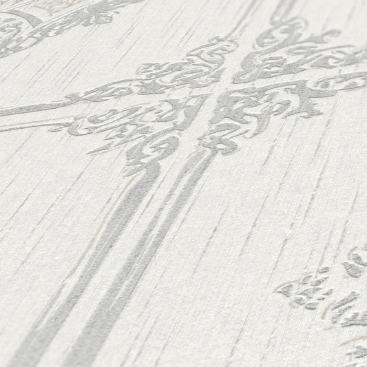 Architects Paper Tessuto 2 Vlies-Textiltapete Grau Weiß 10,05 m x 0,53 m