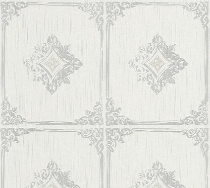 Architects Paper Tessuto 2 Vlies-Textiltapete Grau Weiß 10,05 m x 0,53 m