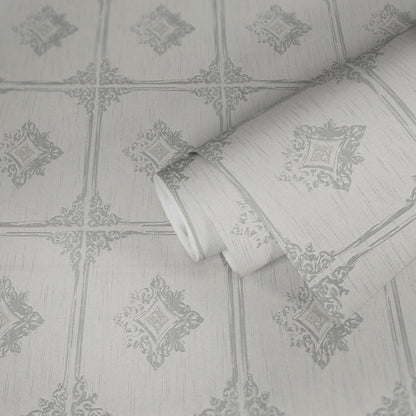 Architects Paper Tessuto 2 Vlies-Textiltapete Grau Weiß 10,05 m x 0,53 m
