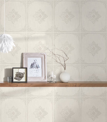 Architects Paper Tessuto 2 Vlies-Textiltapete Creme Grau 10,05 m x 0,53 m