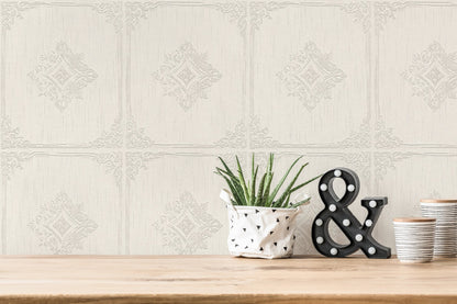 Architects Paper Tessuto 2 Vlies-Textiltapete Creme Grau 10,05 m x 0,53 m