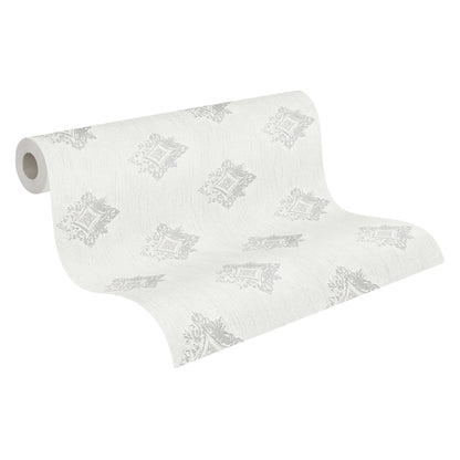 Architects Paper Tessuto 2 Vlies-Textiltapete Grau Weiß 10,05 m x 0,53 m