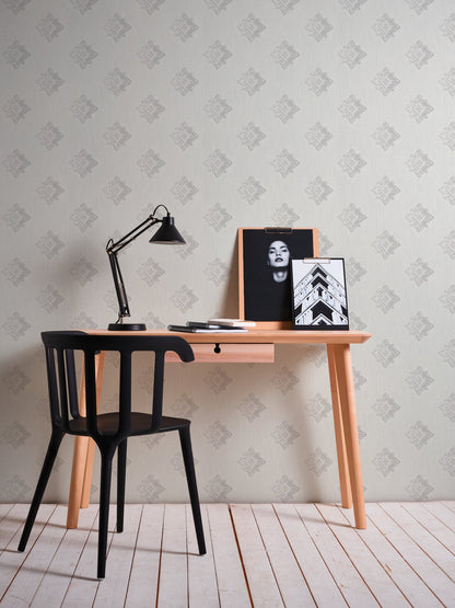 Architects Paper Tessuto 2 Vlies-Textiltapete Grau Weiß 10,05 m x 0,53 m