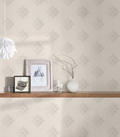 Architects Paper Tessuto 2 Vlies-Textiltapete Creme Grau 10,05 m x 0,53 m
