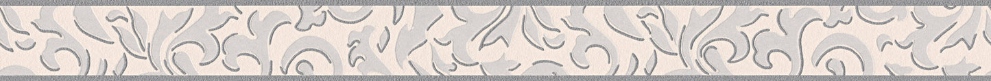 Only Borders 10 Dekobordüre Silber Grau Weiß 5,00 m x 0,05 m