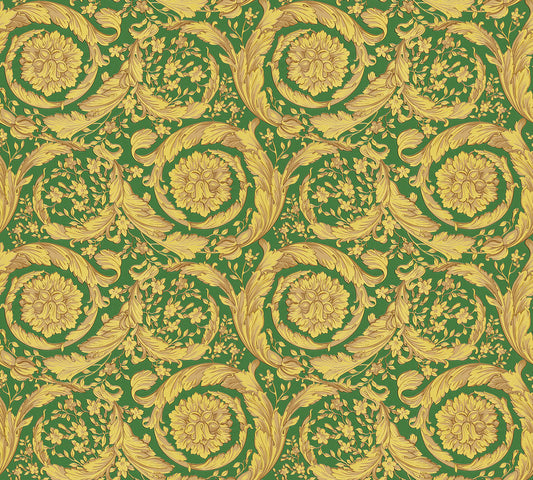 Versace Barocco Birds Grün Metallic - 10,05 m x 0,70 m