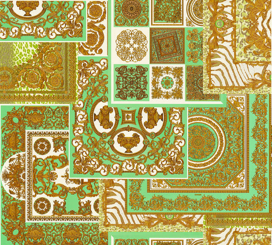 Versace Decoupage Gold Grün - 10,05 m x 0,70 m