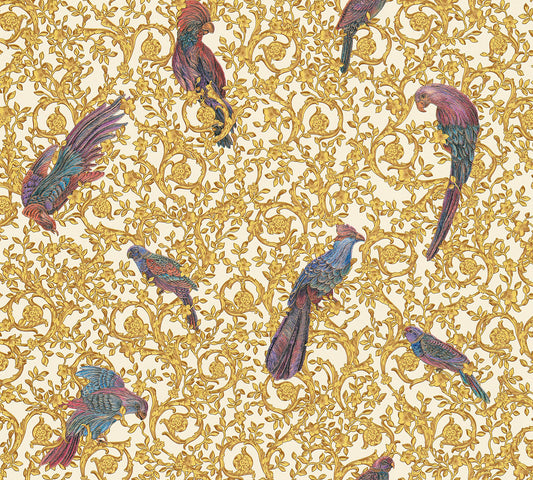 Versace Barocco Birds Gold Lila - 10,05 m x 0,70 m