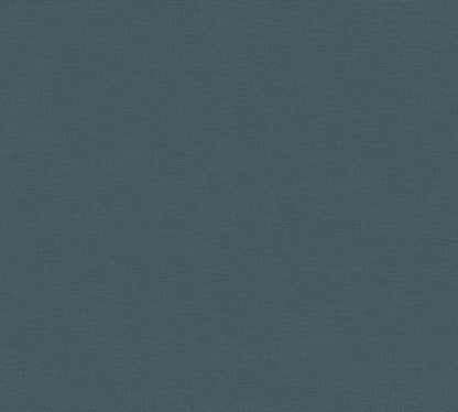 Mustertapete Leinen Petrolblau Tief - 10,05 m x 0,53 m