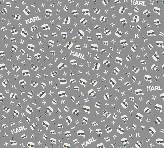 Karl Lagerfeld Ikonik Grau Weiß - 10,05 m x 0,53 m