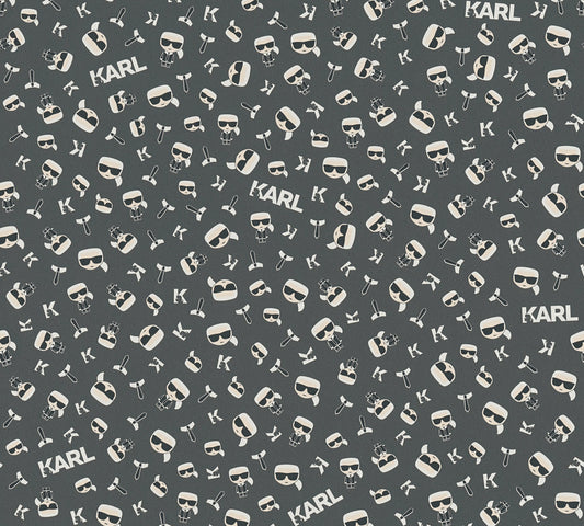 Karl Lagerfeld Ikonik Beige Schwarz - 10,05 m x 0,53 m