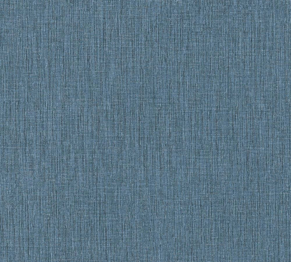 Mustertapete Leinen Jeansblau Klassisch - 10,05 m x 0,53 m