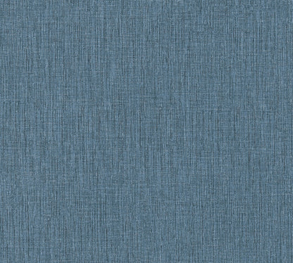 Mustertapete Leinen Jeansblau Klassisch - 10,05 m x 0,53 m