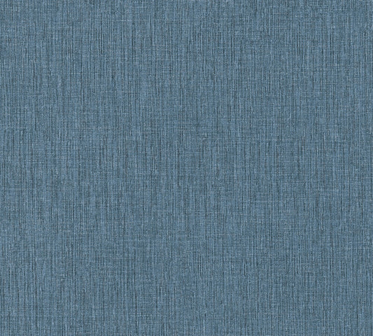 Strukturtapete Leinen Jeansblau Klassisch