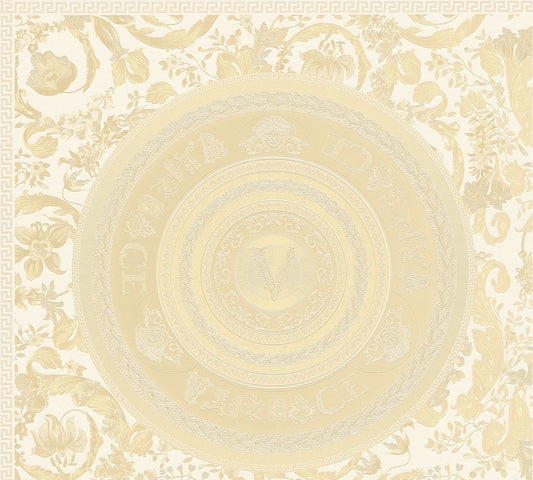 Versace  Beige Florale Tapete - 10,05 m x 0,70 m
