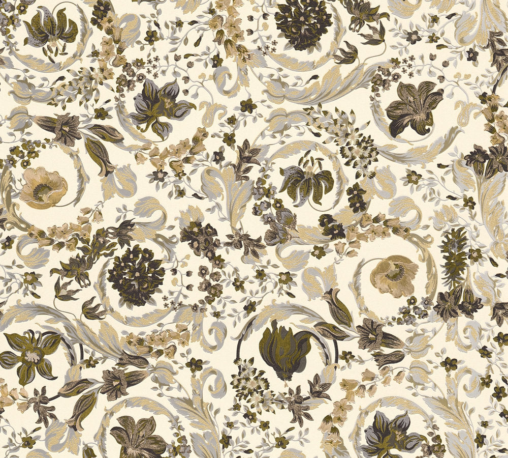 Versace  Florale Tapete Braun - 10,05 m x 0,70 m