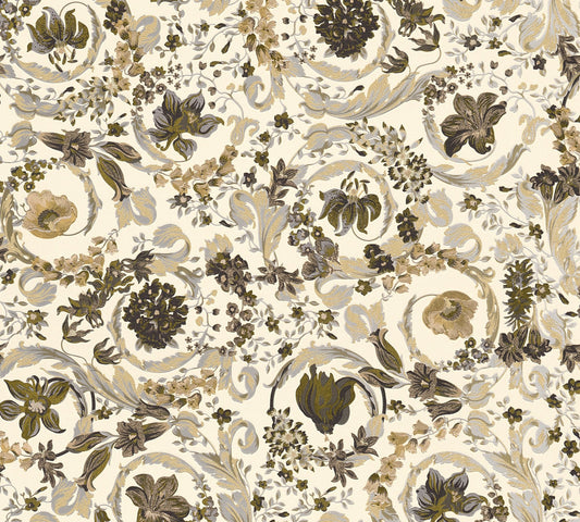 Versace  Florale Tapete Braun - 10,05 m x 0,70 m