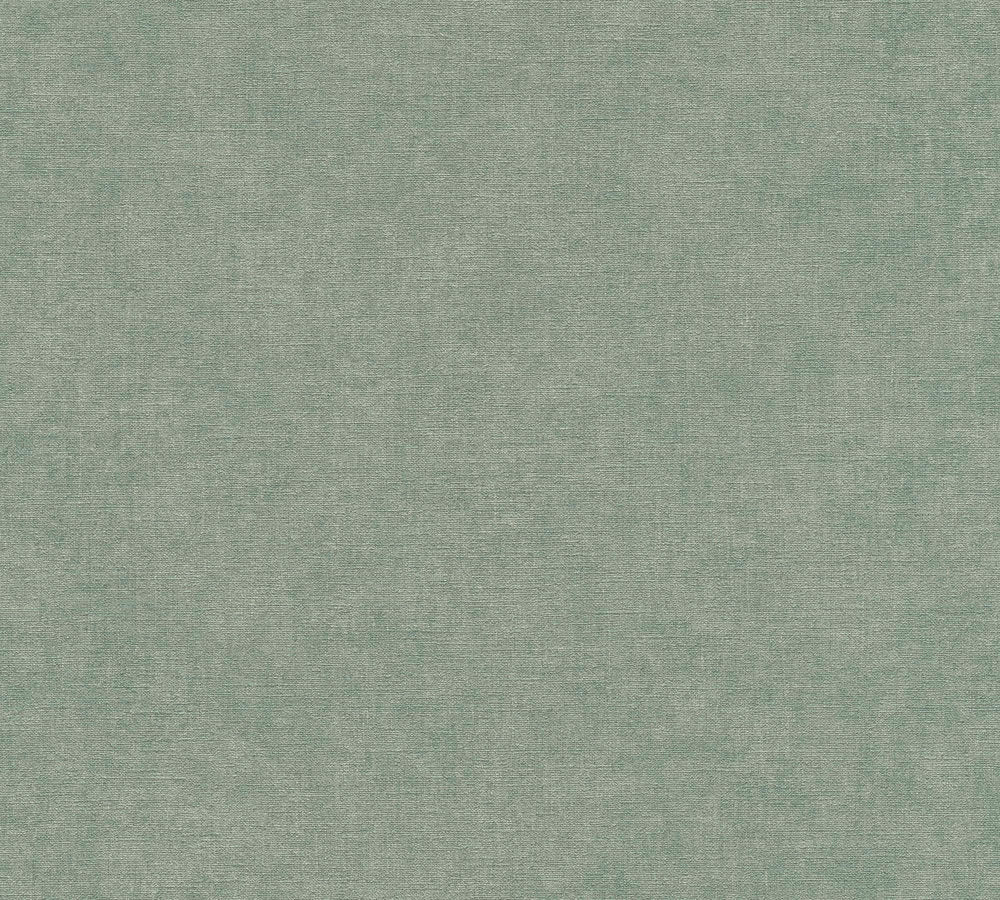 Mustertapete Leinen-Optik Salbeigrün Modern - 10,05 m x 0,53 m