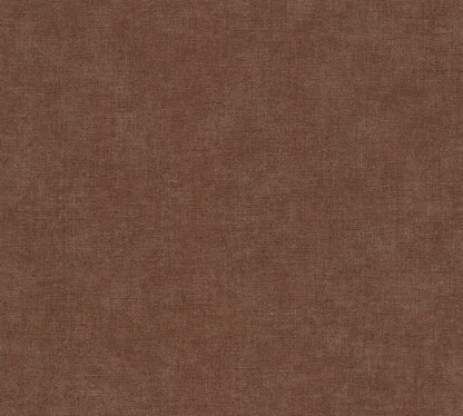 Mustertapete Leinen Schokobraun Klassisch - 10,05 m x 0,53 m