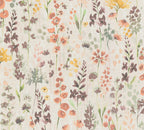 Mustertapete Wildblumen Orange Aquarell - 10,05 m x 0,53 m