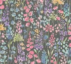 Mustertapete Wildblumen Dunkelgrau - 10,05 m x 0,53 m