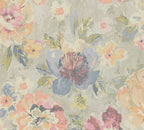 Mustertapete Vintage-Blüten Pastell - 10,05 m x 0,53 m