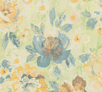 Mustertapete Vintage-Blüten Limette - 10,05 m x 0,53 m
