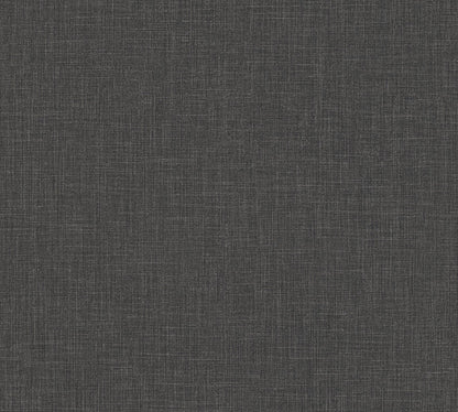 Mustertapete Leinen Anthrazit Dunkel - 10,05 m x 0,53 m