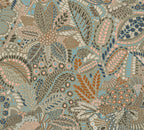 Mustertapete Florales Punkt-Mosaik Salbeiblau - 10,05 m x 0,53 m