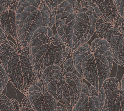 Livingwalls Daniel Hechter 7  Blätter Braun Schwarz - 10,05 m x 0,53 m