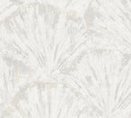 Mustertapete Muscheldesign Weiß-Grau Abstrakt - 10,05 m x 0,53 m