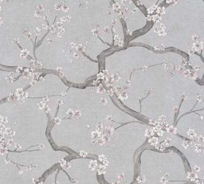 Livingwalls Metropolitan Stories Hot Spots Paula - Valle del Jerte Kirschblüten Grau - 10,05 m x 0,53 m