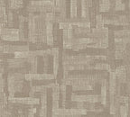 Mustertapete Leinengeflecht Braun-Grau Abstrakt - 10,05 m x 0,53 m