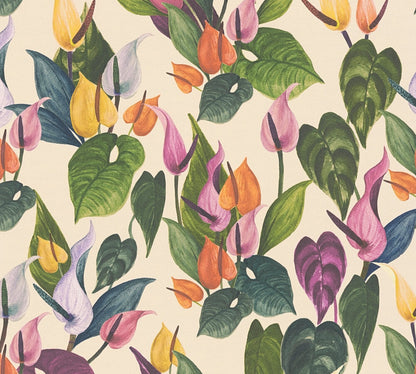 Livingwalls Anna D'Andrea  Blätter Creme Rosa - 10,05 m x 0,53 m