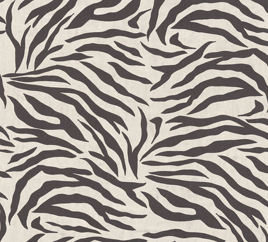 Strukturtapete Zebra Muster Beige Schwarz