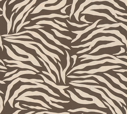 Mustertapete Zebra Muster Braun Beige - 10,05 m x 0,53 m