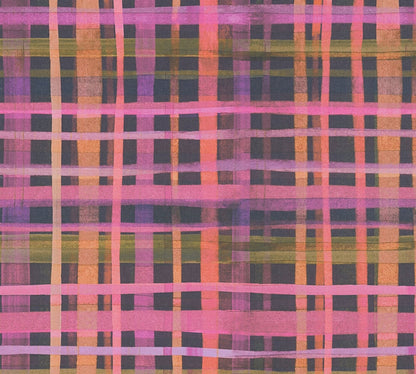 Mustertapete Karo Muster Pink Dunkel - 10,05 m x 0,53 m