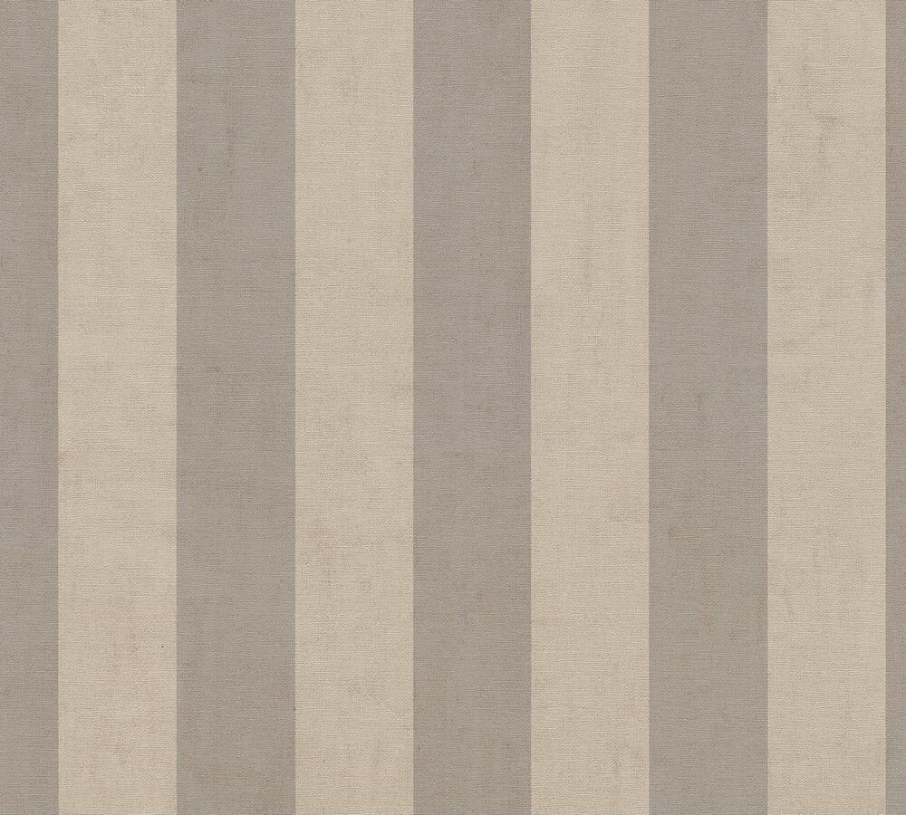 Mustertapete Blockstreifen Taupe-Beige - 10,05 m x 0,53 m