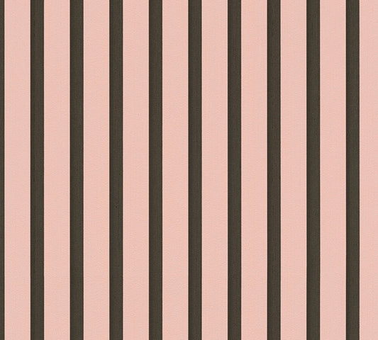 Strukturtapete Holzlatten-Optik Rosa & Schwarz