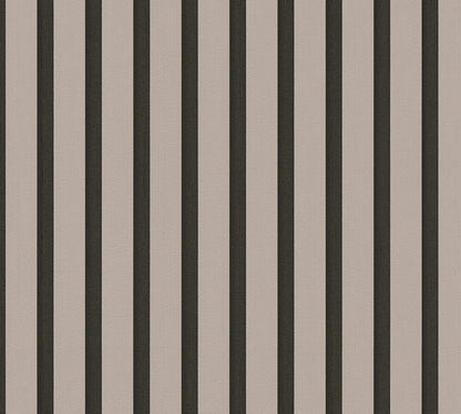 Mustertapete Holzlatten-Optik Taupe & Schwarz - 10,05 m x 0,53 m