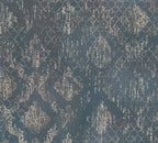 Mustertapete Ornament Blau-Beige Vintage - 10,05 m x 0,53 m