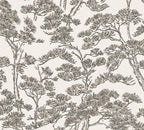 Mustertapete Pinienwald Graubeige - 10,05 m x 0,53 m