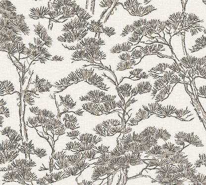 Livingwalls Vibes & Styles Lin - Zen Branches Bäume Weiß - 10,05 m x 0,53 m