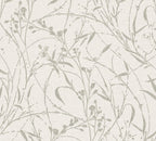 Mustertapete Wildblumen Lichtgrau - 10,05 m x 0,53 m