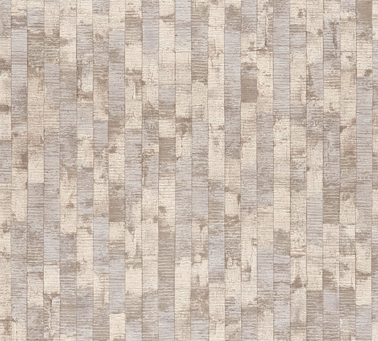 Strukturtapete Holzpaneele Naturbeige