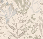 Mustertapete Wildkräuter Cremebeige - 10,05 m x 0,53 m